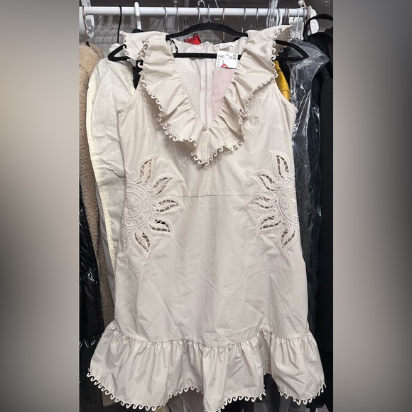 H&M Cream Ruffled Mini Dress - Picture 2 of 4